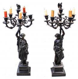 235 - PAREJA DE CANDELABROS DE FINALES DEL S.XIX