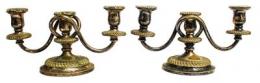 1068 - PAREJA DE CANDELABROS PRIMERA MITAD DEL SIGLO XX