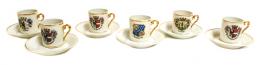 509 - CONJUNTO DE SEIS TAZAS DE CAFÉ CON SU PLATO
