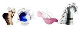 31 - CUATRO FIGURAS EN CRISTAL DE MURANO