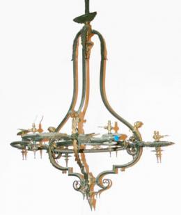 257 - LÁMPARA DE TECHO A GAS CIRCA 1890