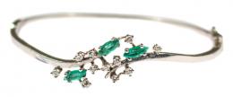 212 - PULSERA ESCLAVA CON BRILLANTES Y ESMERALDAS