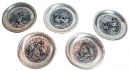 868 - CINCO PLATOS DECORATIVOS MEDIADOS DEL SIGLO XX