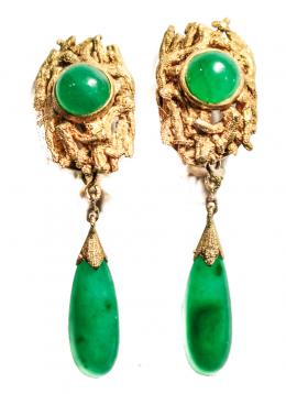 161 - PENDIENTES CON LAGRIMA DE JADE