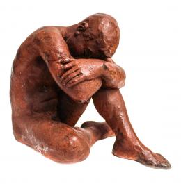 916 - FIGURA "DESNUDO MASCULINO SENTADO"