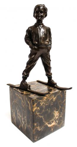 919 - FIGURA EN BRONCE PATINADO "ESQUIADOR"