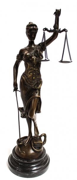 918 - FIGURA EN BRONCE PATINADO "ALEGORÍA DE LA JUSTICIA"