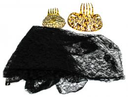 1150 - MANTILLA Y DOS PEINETAS