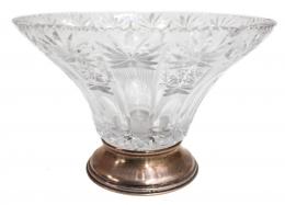 25 - CENTRO DE MESA EN CRISTAL Y PLATA