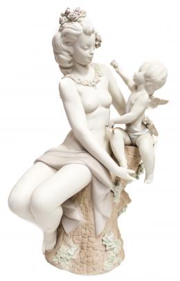 635 - GRAN FIGURA "VENUS Y CUPIDO"  EN PORCELANA LLADRÓ