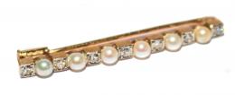 110 - BROCHE CON PERLAS Y BRILLANTES