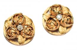 152 - PENDIENTES "BOUQUET" FLORAL AÑOS PPS. S. XX