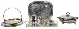 887 - LOTE METAL PLATEADO