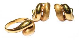 144 - CONJUNTO DE PENDIENTES Y ANILLO AÑOS 40