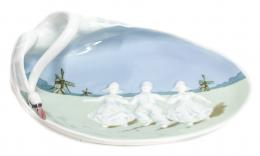 587 - CENTRO EN PORCELANA HOLANDESA ART NOUVEAU