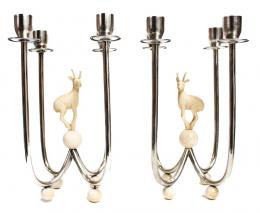 807 - PAREJA DE CANDELABROS EN PLATA AÑOS 30