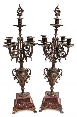 1418 - PAREJA DE CANDELABROS FRANCESES FLES. S.XIX