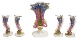 36 - CONJUNTO DE VIOLETEROS EN CRISTAL DE MURANO