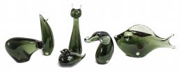 1163 - SEIS FIGURAS DE "ANIMALES" EN CRISTAL SUECO