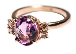89 - ANILLO CON AMATISTA Y BRILLANTES