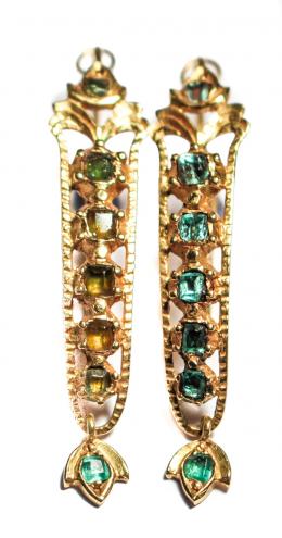182 - PENDIENTES PPS. S. XX CON TURMALINAS