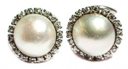 179 - PENDIENTES PERLAS MABÉ CON BRILLANTES