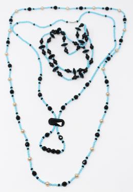 130 - TRES COLLARES SÍMIL TURQUESA