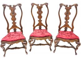 374 - SEIS SILLAS DE ESTILO REINA ANA