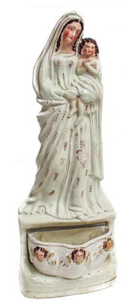 441 - "VIRGEN" EN CERÁMICA DE STAFFORD FLES. SXIX