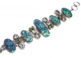 160 - PULSERA ANCHA CON PIEDRAS COLOR