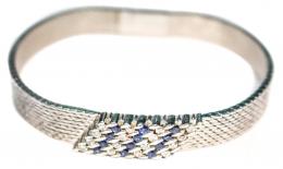 113 - PULSERA ANCHA CON BRILLANTES Y ZAFIROS