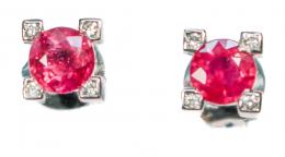 255 - PENDIENTES CON RUBÍES Y BRILLANTES
