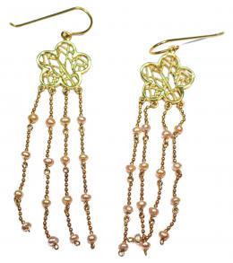 261 - PENDIENTES DE DISEÑO CON PERLAS ROSAS
