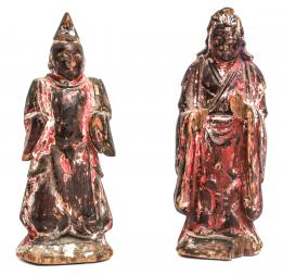 435 - PAREJA DE TALLAS CHINAS DEL SIGLO XIX