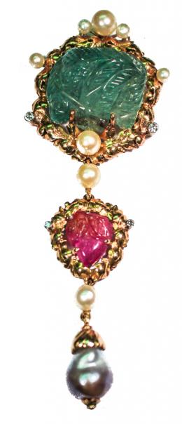 91 - BROCHE PENDENTIF DE MEDIADOS S.XX