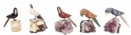956 - CINCO PÁJAROS EN PIEDRAS DURAS