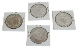 372 - CUATRO MONEDAS DE PLATA