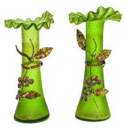 44 - PAREJA DE VIOLETEROS ART NOUVEAU