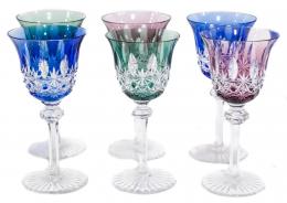 34 - CONJUNTO 6 COPAS EN CRISTAL TALLADO