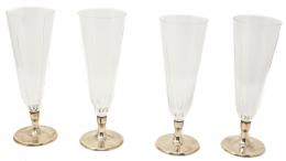 24 - CONJUNTO DE COPAS DE CAVA EN CRISTAL Y PLATA