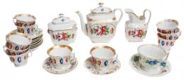 548 - JUEGO DE TÉ EN PORCELANA DE FLES. S.XIX