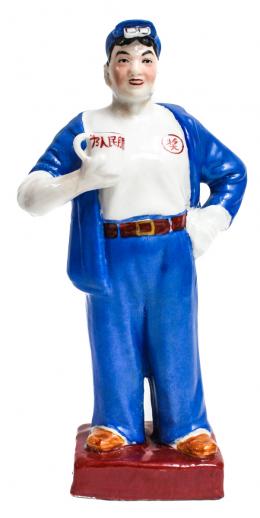 629 - FIGURA MAOÍSTA EN PORCELANA "OPERARIO DE FÁBRICA"
