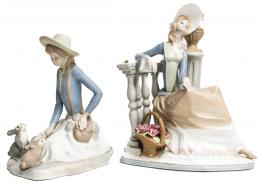 520 - DOS FIGURAS EN PORCELANA Y BISCUIT