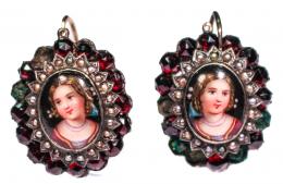155 - PENDIENTES DEL S.XIX CON ESMALTES
