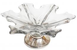 19 - CENTRO DE MESA EN CRISTAL Y PLATA