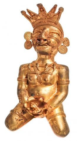 828 - FIGURA ESTILO PRECOLOMBINO EN BRONCE