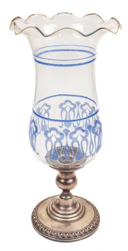 709 - CANDELERO EN PLATA Y CRISTAL
