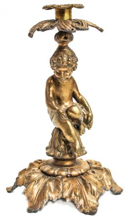 858 - CANDELERO EN BRONCE MEDIADOS DEL SIGLO XX