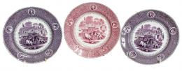 548 - TRES PLATOS EN LOZA INGLESA