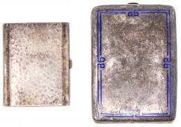 1070 - DOS PITILLERAS DE PLATA DE LOS AÑOS 40